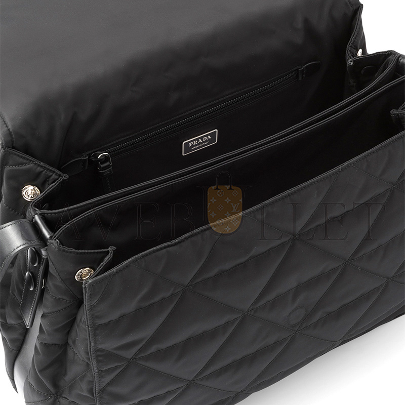 PRADA TOPSTITCHED RE-NYLON SHOULDER BAG 2VD057 (36*28*14cm)
